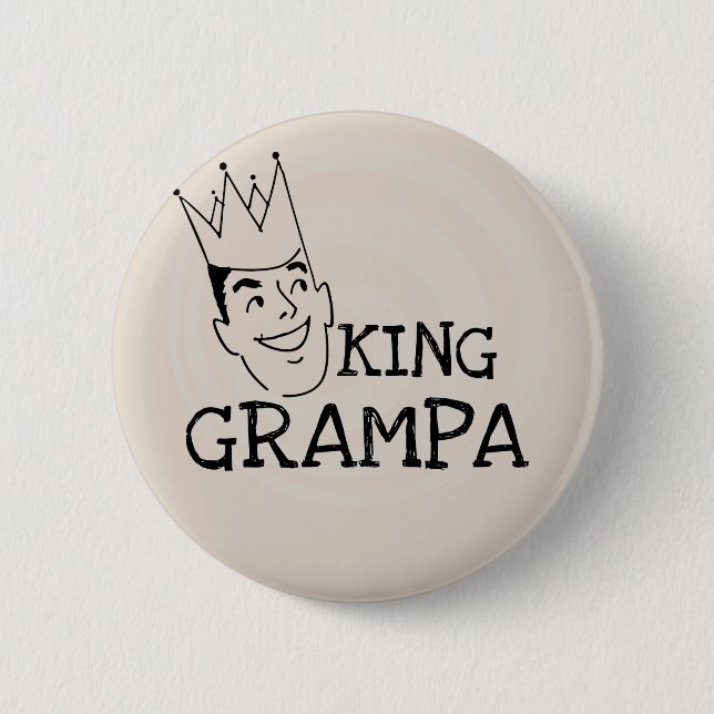 Chapa Redonda De 5 Cm Camisetas y regalos King Grampa (Anverso)