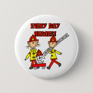 Chapa Redonda De 5 Cm Camisetas y regalos para bomberos héroes de todos