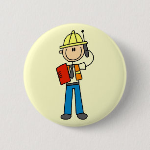 Chapa Redonda De 5 Cm Camisetas y regalos para capataces de construcción