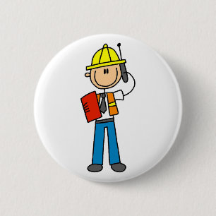 Chapa Redonda De 5 Cm Camisetas y regalos para capataces de construcción