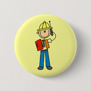 Chapa Redonda De 5 Cm Camisetas y regalos para capataces de construcción