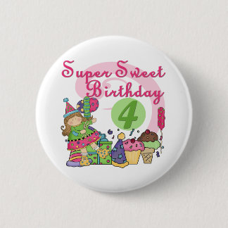 Chapa Redonda De 5 Cm Camisetas y regalos para el cuarto cumpleaños