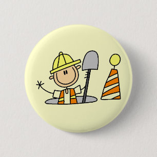 Chapa Redonda De 5 Cm Camisetas y regalos para trabajadores de la constr