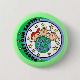 Chapa Redonda De 5 Cm Camisetas y regalos Protege nuestro planeta