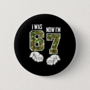 Chapa Redonda De 5 Cm Camo 7 Cumpleaños I Was 6 Now I'm 7 67 Divertido