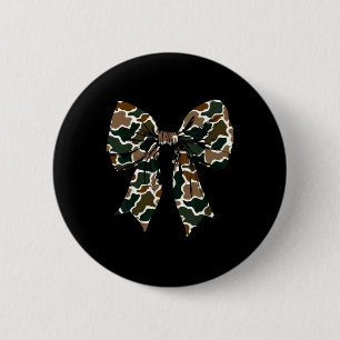 Chapa Redonda De 5 Cm Camo Coquette Bow Duck Hunt Duck Caza Mujeres Gir