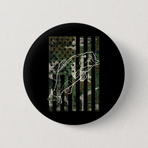 Chapa Redonda De 5 Cm Camo de pesca bandera de EE. UU. pez B patriota pe