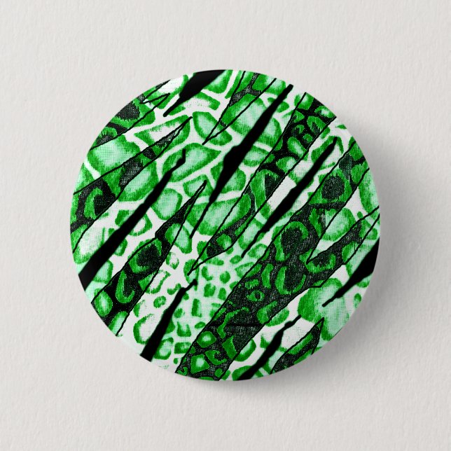 Chapa Redonda De 5 Cm Camo de piel de serpiente verde (Anverso)