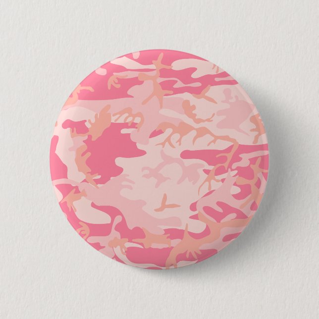 Chapa Redonda De 5 Cm Camo rosa - Girly Camo (Anverso)