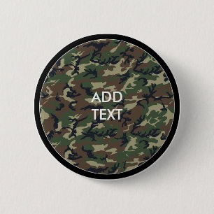 Chapa Redonda De 5 Cm Camouflage Woodland