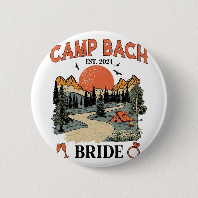 Chapa Redonda De 5 Cm Campamento de Despedida de Soltera Bach Bride Send (Anverso)
