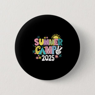 Chapa Redonda De 5 Cm Campamento de Verano Divertido 2025 Vacaciones de