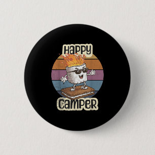 Chapa Redonda De 5 Cm Campamento infantil de Chicas de camper con marism