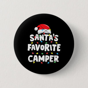 Chapa Redonda De 5 Cm Campamento Navidad Campista Favorito de Papá Noel