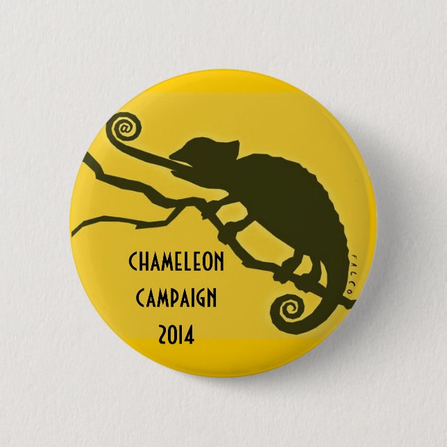 Chapa Redonda De 5 Cm Campaña 2014 del camaleón (Anverso)