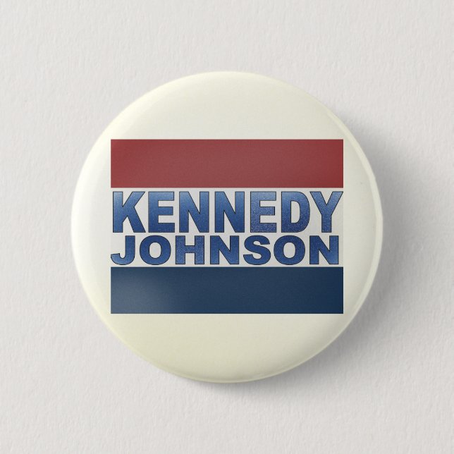 Chapa Redonda De 5 Cm Campaña de Kennedy Johnson (Anverso)