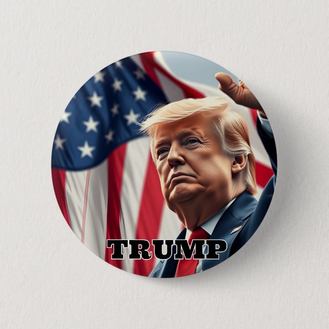 Chapa Redonda De 5 Cm Campaña de Trump (Anverso)