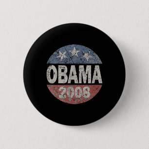 Chapa Redonda De 5 Cm Campaña del Viejo Presidente Barack Obama 2008