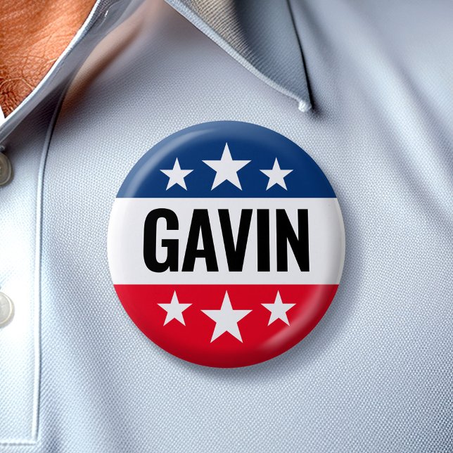 Chapa Redonda De 5 Cm Campaña Gavin Newsom - Diseño de Ike de época (Gavin 2024 Button)