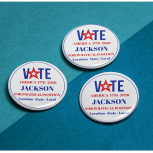 Chapa Redonda De 5 Cm Campaña Política Personalizada Vota América 1776–2