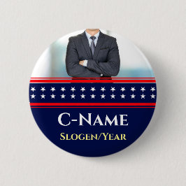 Chapa Redonda De 5 Cm Campaña política por el nombre de la foto del cand