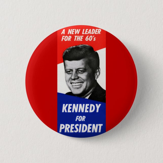 Chapa Redonda De 5 Cm Campaña presidencial 1960 de Kennedy (Anverso)