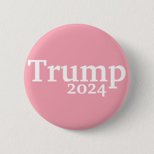 Chapa Redonda De 5 Cm Campaña Rosa Trump 2024 (Anverso)
