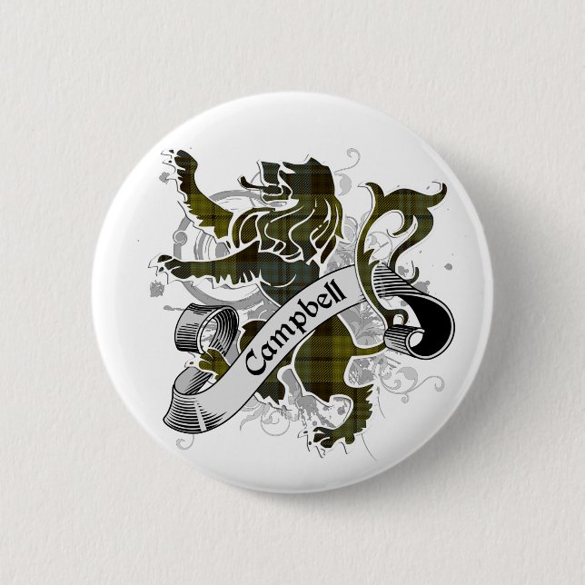 Chapa Redonda De 5 Cm Campbell Tartan (Anverso)