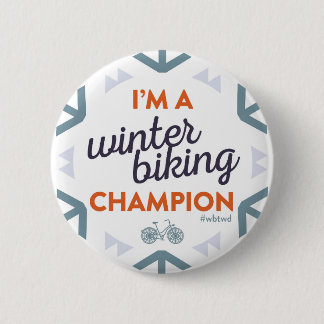Chapa Redonda De 5 Cm Campeón Biking del invierno - Pin grande
