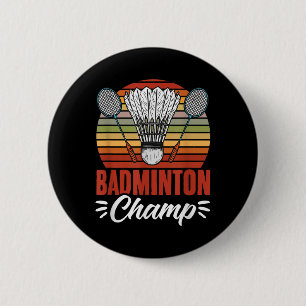 Chapa Redonda De 5 Cm Campeón de bádminton raqueta volante de bádminton 