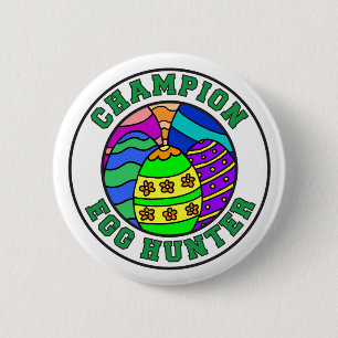 Chapa Redonda De 5 Cm Campeón de Huevos Hunter Semana Santa