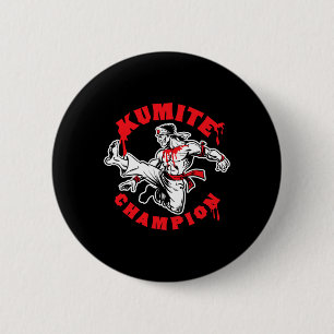 Chapa Redonda De 5 Cm Campeón de Kumite Deportes Sangrientos Karate Kung