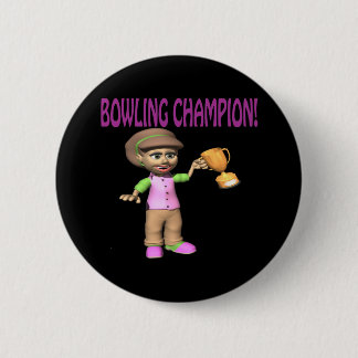 Chapa Redonda De 5 Cm Campeón de los bolos de la mujer