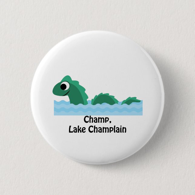 Chapa Redonda De 5 Cm Campeón, lago Champlain (Anverso)