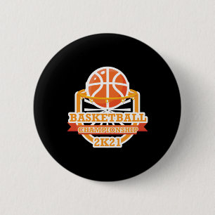 Chapa Redonda De 5 Cm Campeonato de Baloncesto Vintage