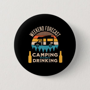 Chapa Redonda De 5 Cm Camping De Cervezas Con Cumpleaños De Cerveza