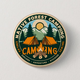 Chapa Redonda De 5 Cm Camping de montaña nativa