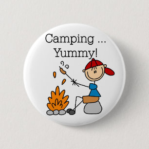 Chapa Redonda De 5 Cm Camping es Camisetas y Regalos Deliciosos