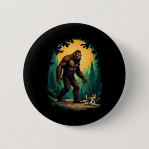 Chapa Redonda De 5 Cm Camping Senderismo Bigfoot Caminando Con Boston Te