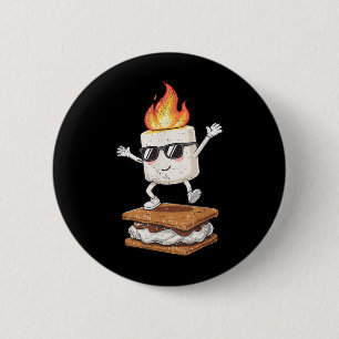 Chapa Redonda De 5 Cm Camping Smore Marshmallow Chocolate Cute Dance Cam