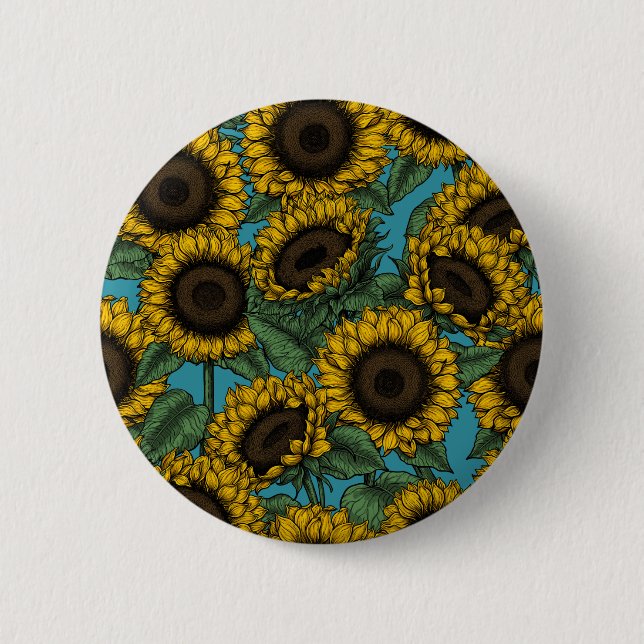 Chapa Redonda De 5 Cm Campo de girasol (Anverso)