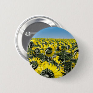 Chapa Redonda De 5 Cm Campo de girasoles
