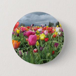 Chapa Redonda De 5 Cm Campo de los tulipanes