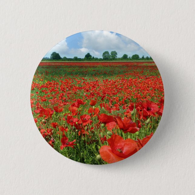 Chapa Redonda De 5 Cm Campos de la amapola (Anverso)