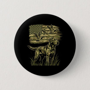 Chapa Redonda De 5 Cm Camuflaje de perro de caza de patos Bandera americ