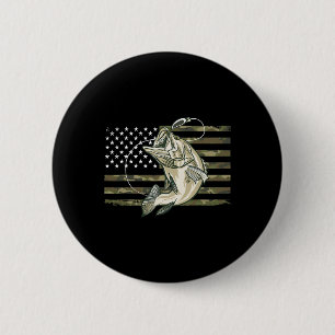 Chapa Redonda De 5 Cm Camuflaje de pesca bandera estadounidense de EE. U