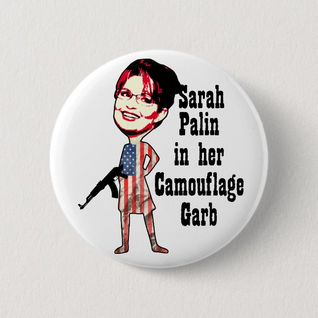 Chapa Redonda De 5 Cm Camuflaje de Sarah Palin (Anverso)