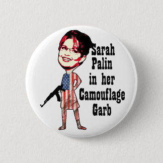 Chapa Redonda De 5 Cm Camuflaje de Sarah Palin