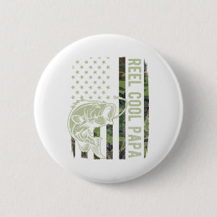 Chapa Redonda De 5 Cm Camuflaje del Papa Genial Bandera Americana Día de