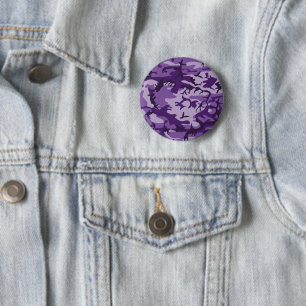 Chapa Redonda De 5 Cm Camuflaje morado, ejército